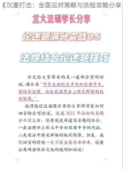 《沉重打击：全面应对策略与流程攻略分享》