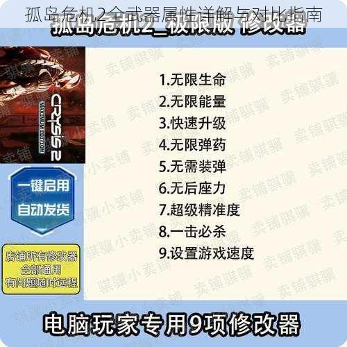 孤岛危机2全武器属性详解与对比指南