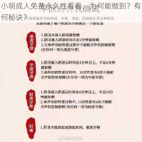 小明成人免费永久性看看，为何能做到？有何秘诀？