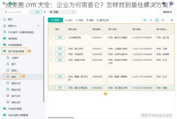 成免费 crm 大全：企业为何需要它？怎样找到最佳解决方案？