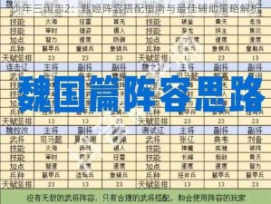 少年三国志2：甄姬阵容搭配指南与最佳辅助策略解析