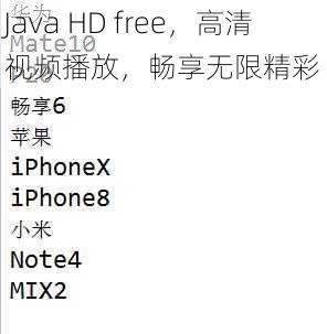 Java HD free，高清视频播放，畅享无限精彩