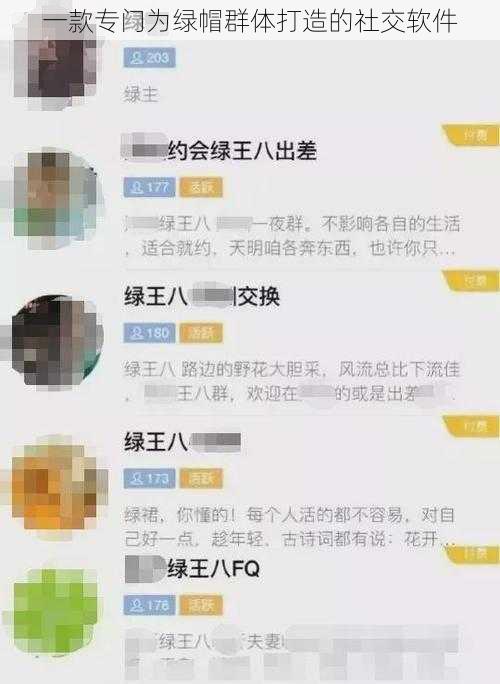 一款专门为绿帽群体打造的社交软件