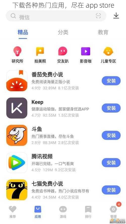 下载各种热门应用，尽在 app store