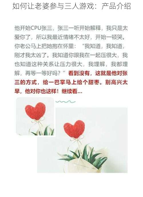 如何让老婆参与三人游戏：产品介绍