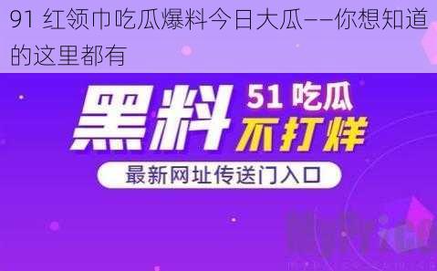 91 红领巾吃瓜爆料今日大瓜——你想知道的这里都有