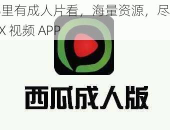 哪里有成人片看，海量资源，尽在 XX 视频 APP