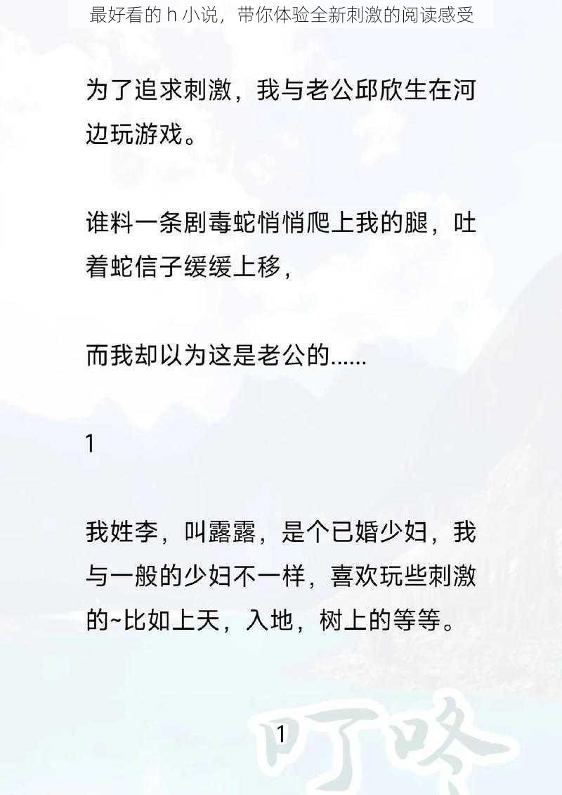 最好看的 h 小说，带你体验全新刺激的阅读感受