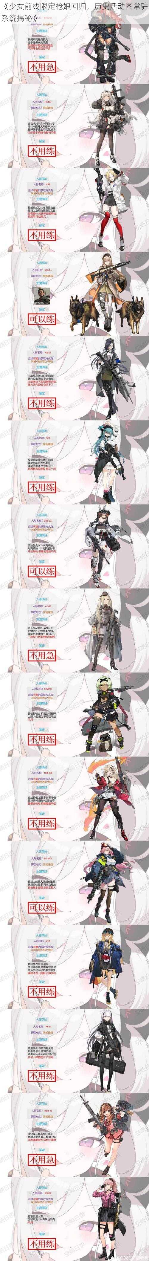 《少女前线限定枪娘回归，历史活动图常驻系统揭秘》