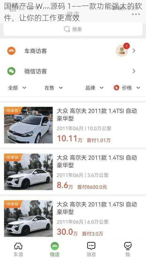 国精产品 W灬源码 1——一款功能强大的软件，让你的工作更高效