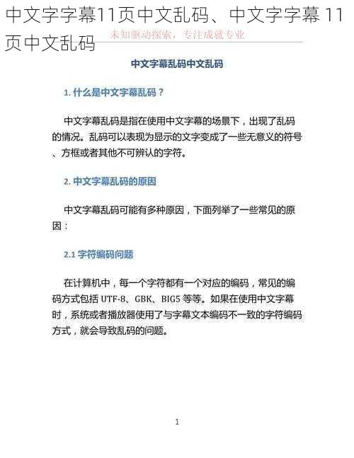 中文字字幕11页中文乱码、中文字字幕 11 页中文乱码