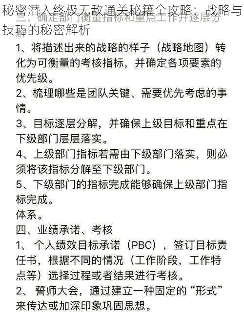 秘密潜入终极无敌通关秘籍全攻略：战略与技巧的秘密解析