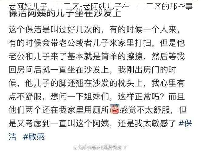 老阿姨儿子一二三区-老阿姨儿子在一二三区的那些事