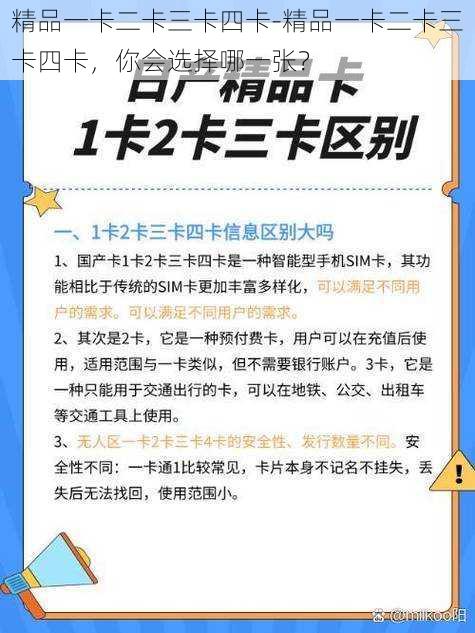 精品一卡二卡三卡四卡-精品一卡二卡三卡四卡，你会选择哪一张？