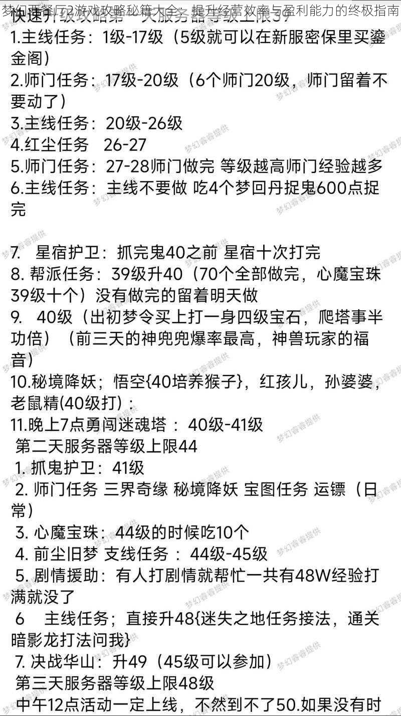 梦幻西餐厅2游戏攻略秘籍大全：提升经营效率与盈利能力的终极指南