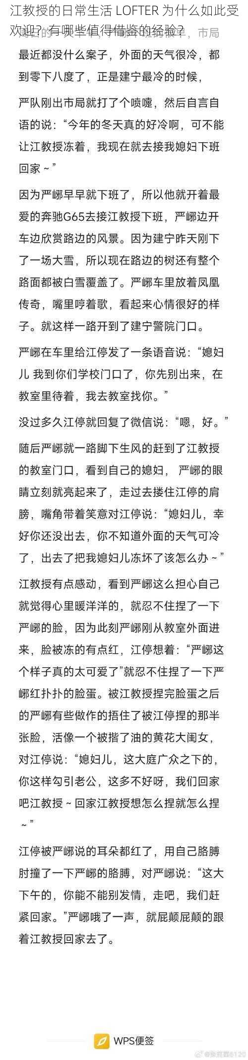 江教授的日常生活 LOFTER 为什么如此受欢迎？有哪些值得借鉴的经验？