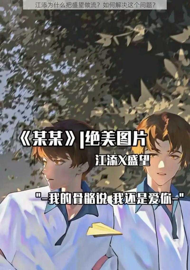 江添为什么把盛望做流？如何解决这个问题？