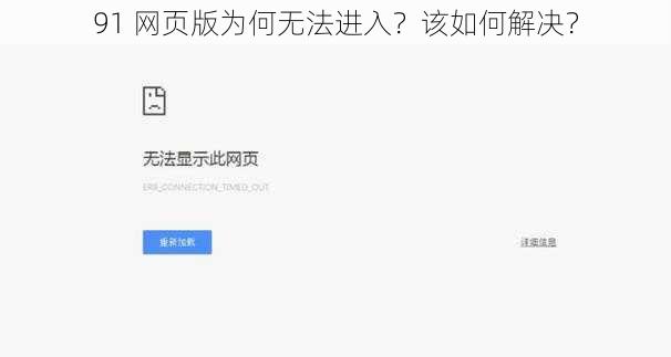 91 网页版为何无法进入？该如何解决？