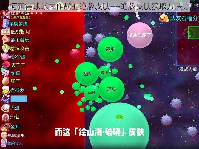 如何获得球球大作战的绝版皮肤——绝版皮肤获取方法分享